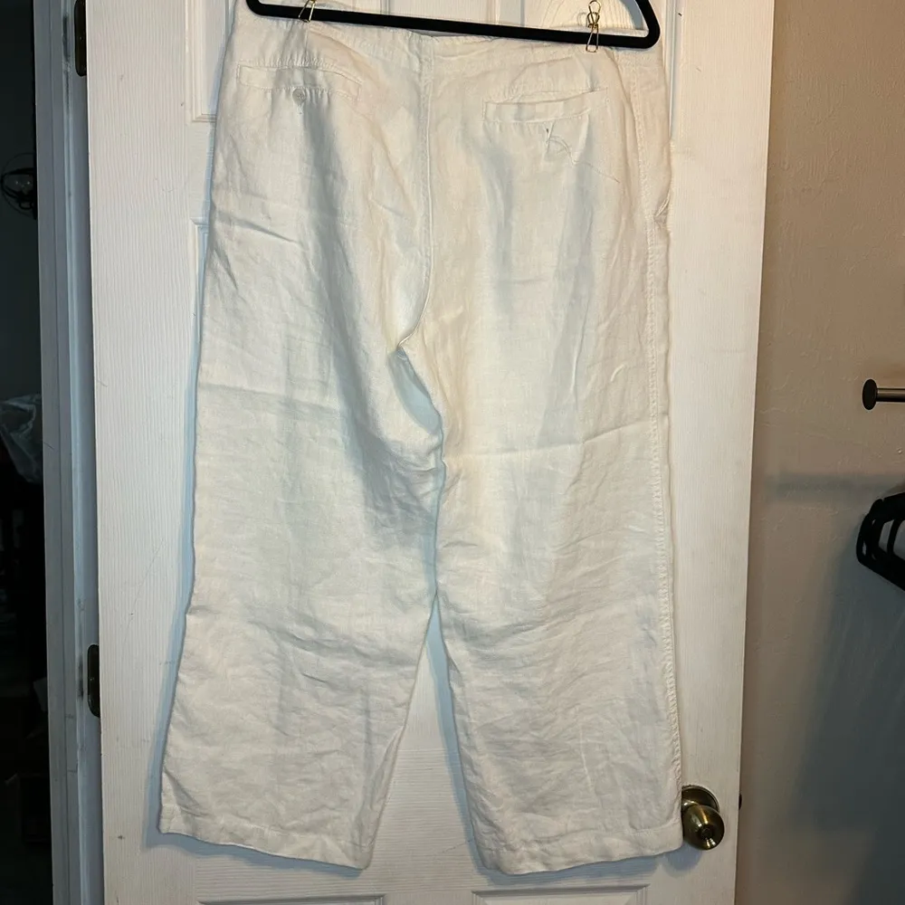 Reunion Linen Pants Wide Leg Beach Casual Summer Trousers White Size‎ L Size L - Image 2