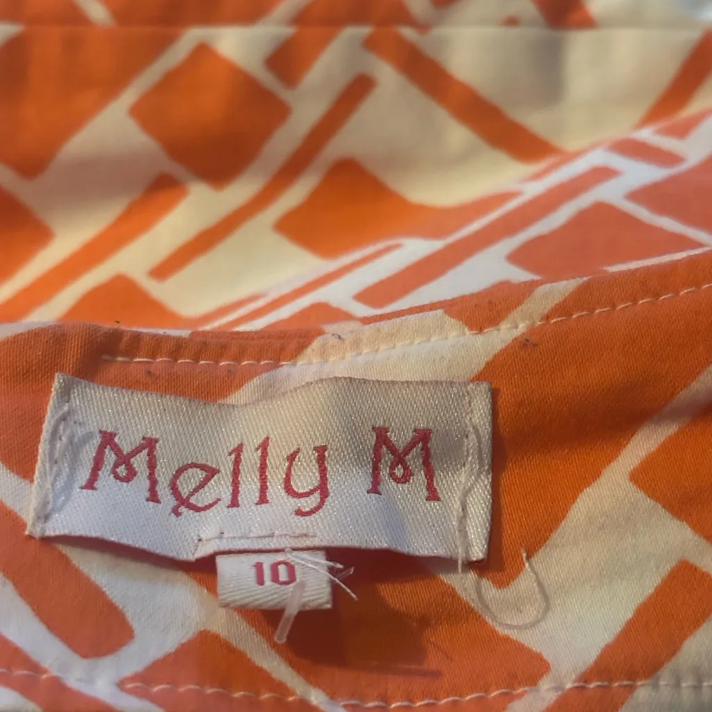 Melly M Women’s orange And White Geoprint Pencil Skirt,‎ Size 10 - Image 5