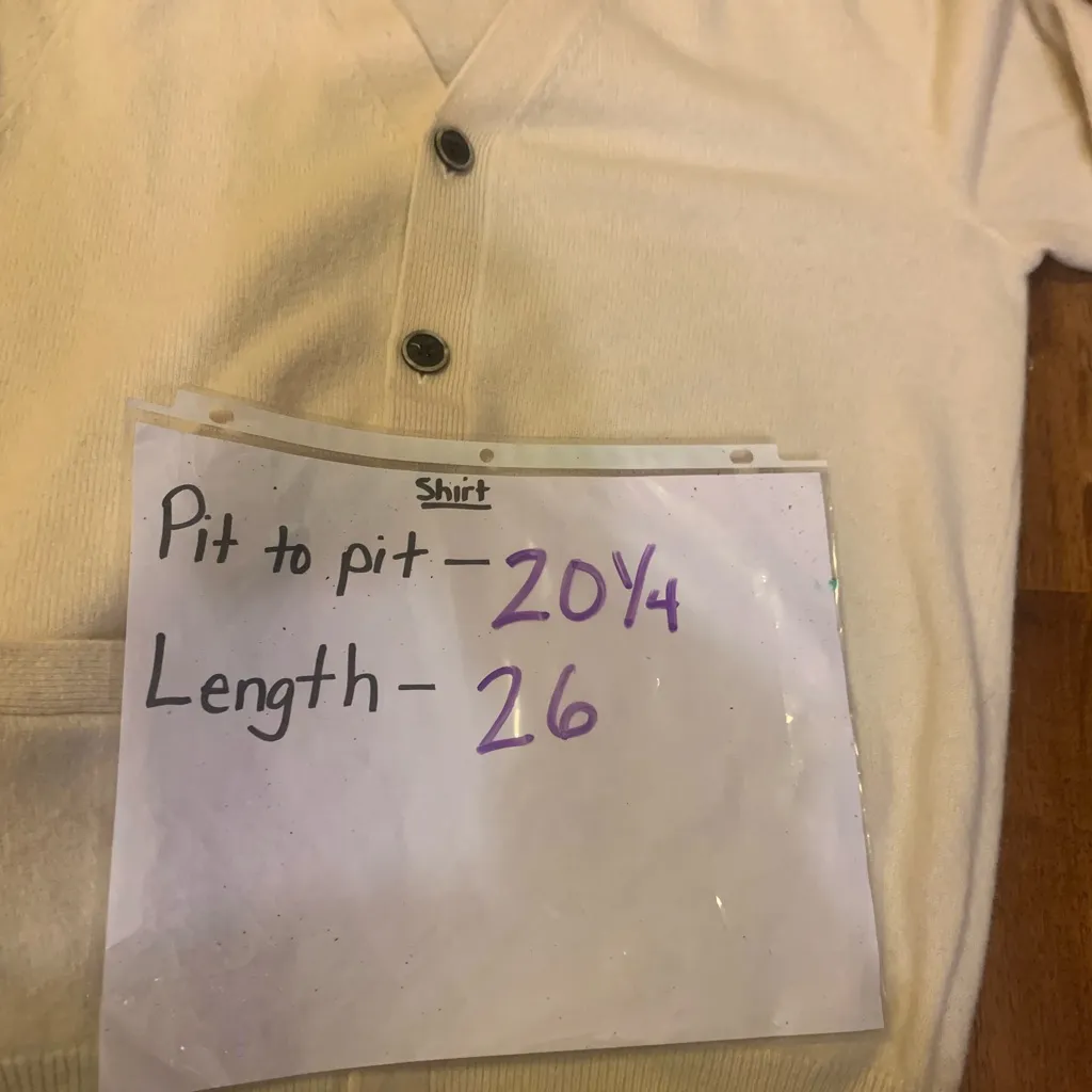 H&M Button-Up Cardigan Large Cream Pockets Warm Wool - Image 6