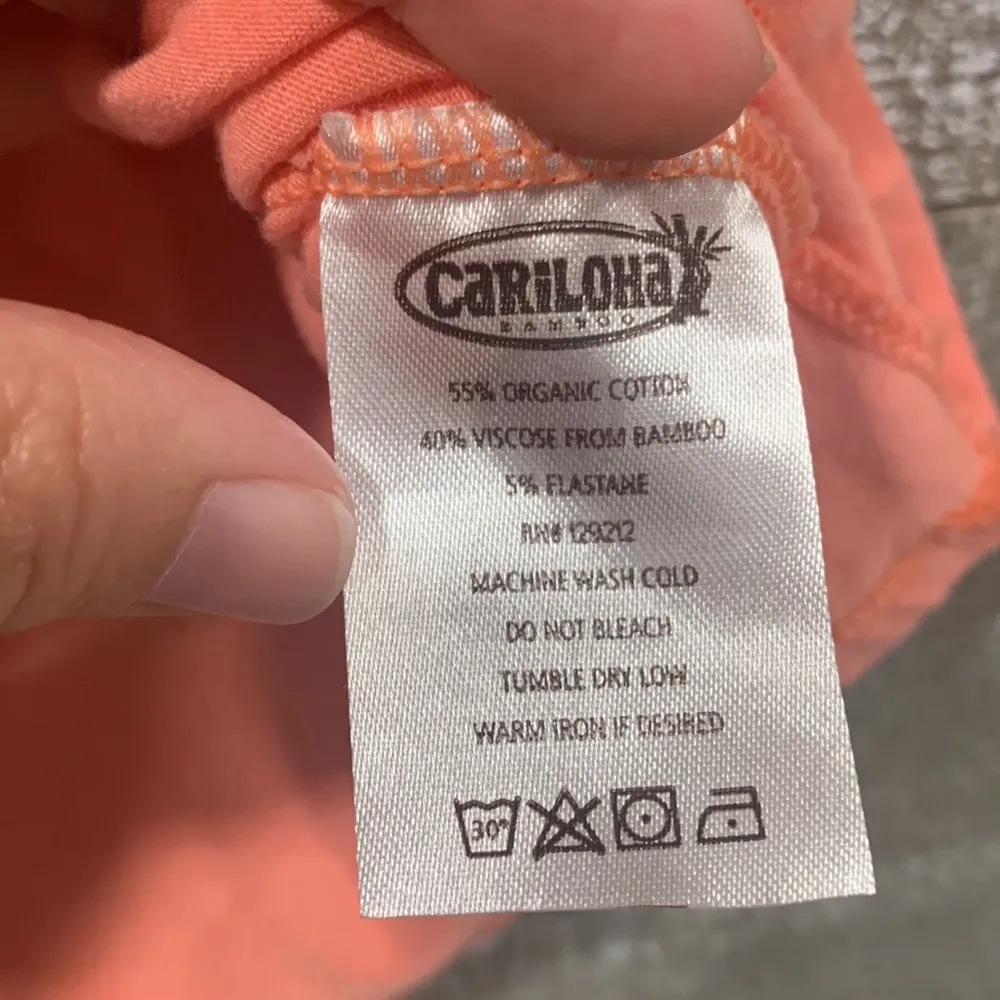 Cariloha bamboo fit performance fit organic cotton blend tee in sunkissed coral Orange Size L - Image 4