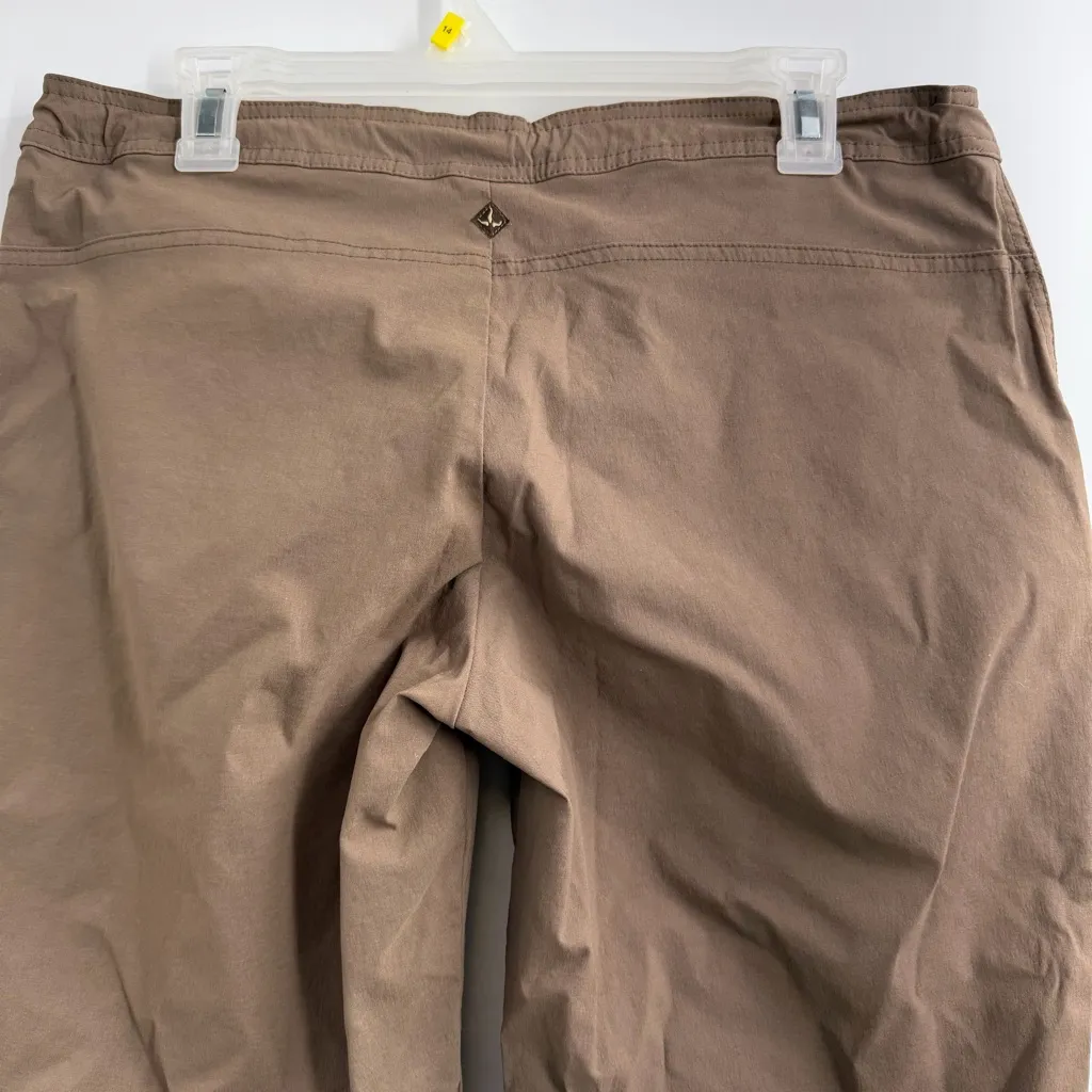 prAna Women’s Brown Stretch cropped Hiking Pants Drawstring Waist Medium - Image 6