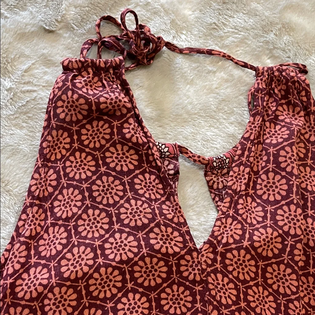 Aeropostale Maroon Pink Patterned Halter Neck Romper Women's XS - Image 7