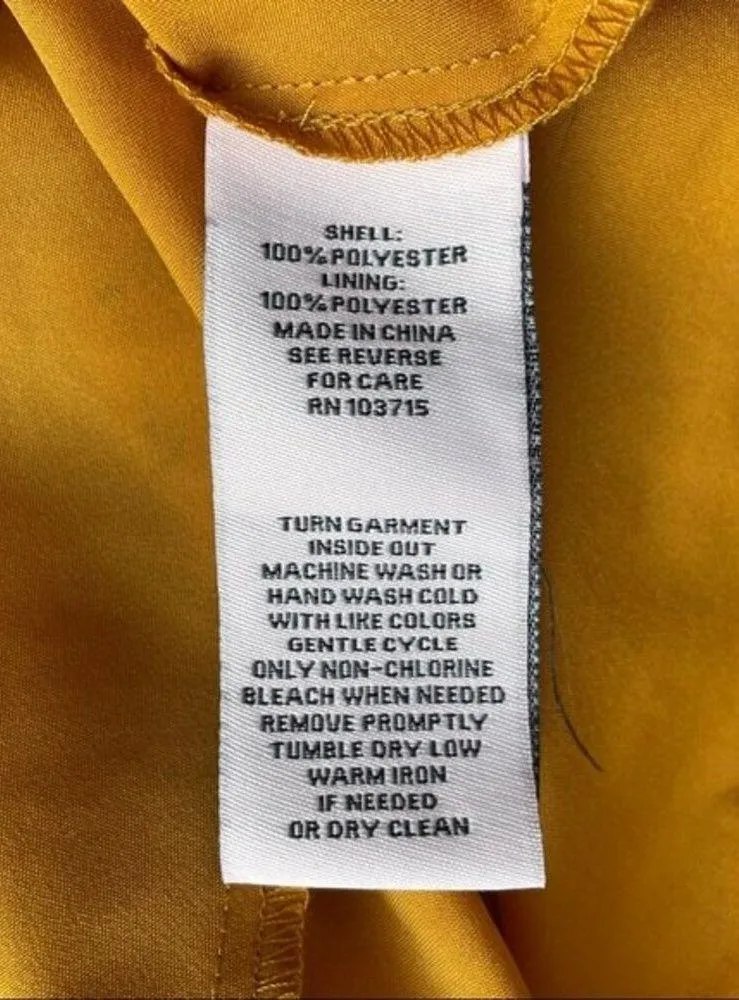 Nanette Lepore Dress Mustard Cottage Floral Belted Long Sleeve Midi Size Small - Image 10