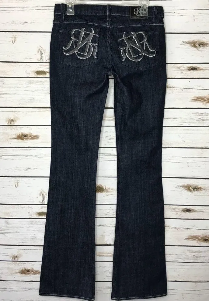 Rock & Republic Kasandra Boocut Dark Jeans Sz 27 - Image 3