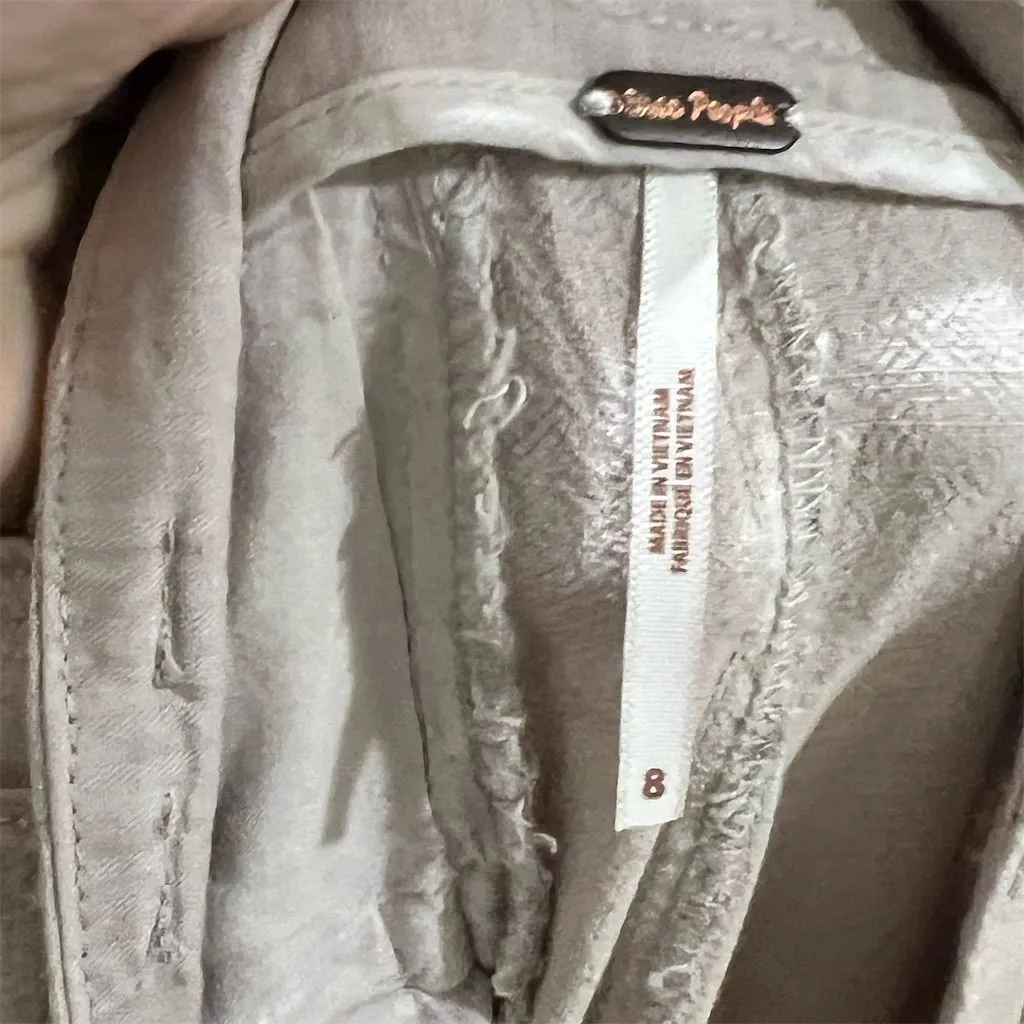 Free People Women's Wide-Leg Trousers Size 8 Oatmeal Casual Pants - Image 5