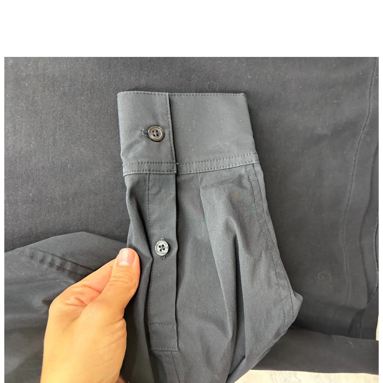 Athleta Women's Harlow Long Sleeve Hybrid Top Casual Black Streetwear Neutral L - Image 4