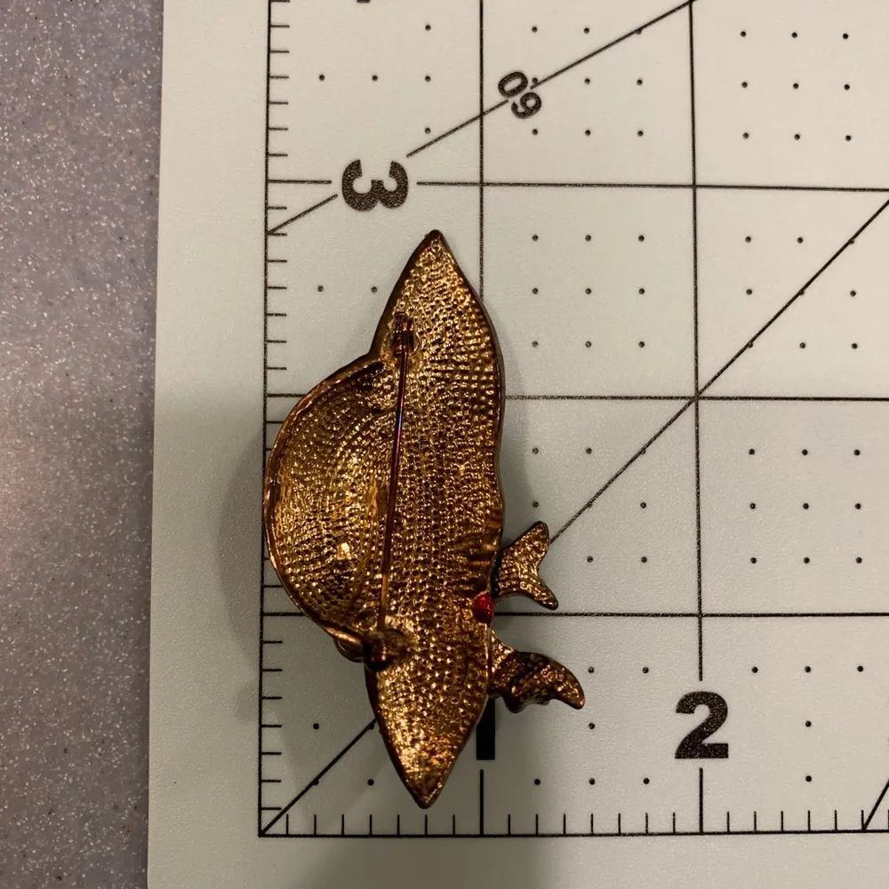 Red Hat Purple Ribbon Rhinestone Brooch Pendant Lapel Pin Red Hat Society - Image 6