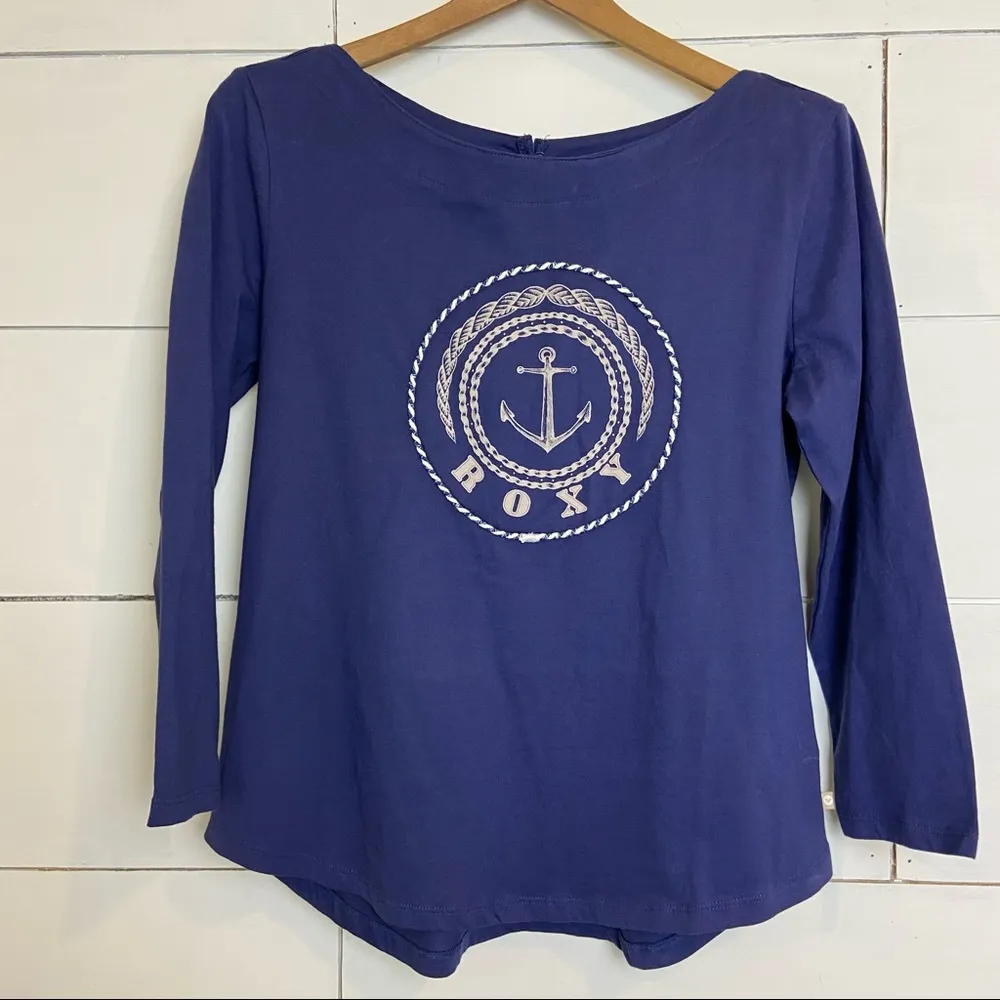 Roxy Soul Club 3/4 Sleeve Tee Shirt.  Size Large. EUC - Image 2