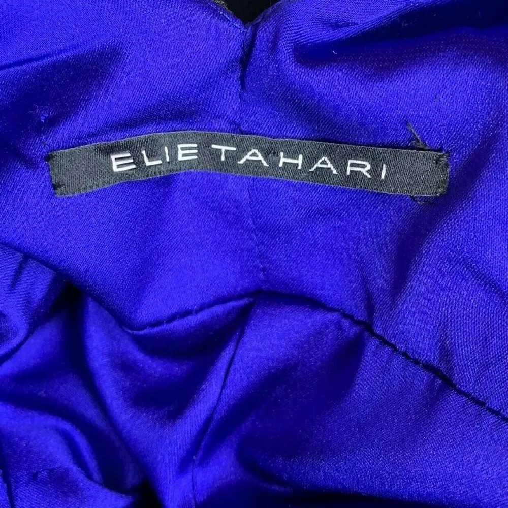 Elie Tahari Black Crepe Sleeveless Peplum Dress Size 2 Evening Cocktail - Image 4