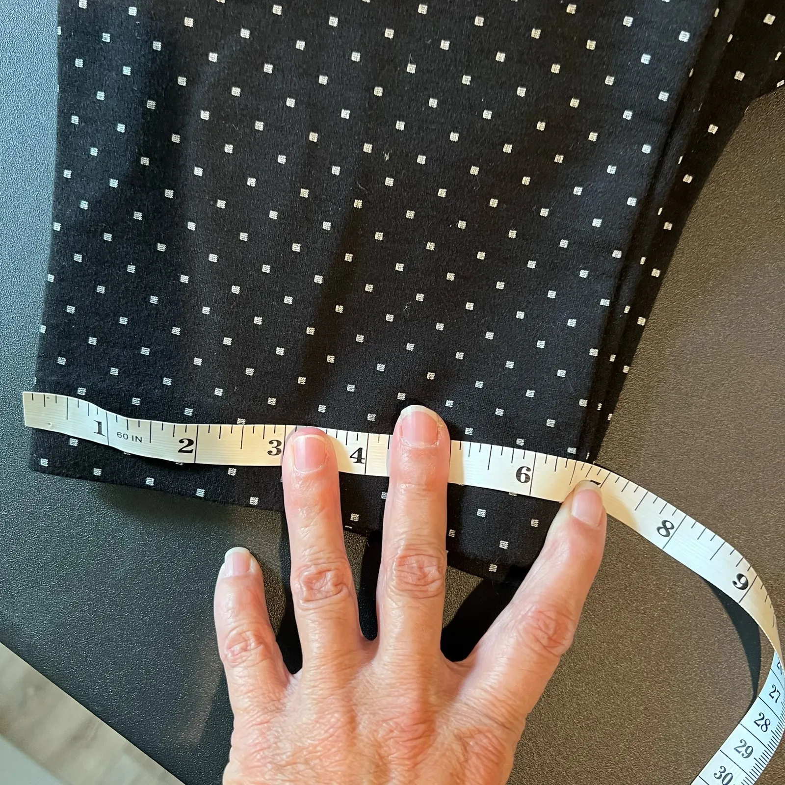 J. Jill Ponte Slim Leg  Pants Women’s size M Knit Black White polka Dots Preppy - Image 10