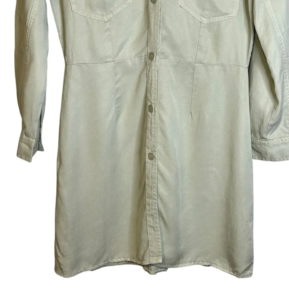 Young‎ Fabulous & Broke YFB Sage Green 100% Tencel Shirt Dress Womens S NWT Boho - Image 3