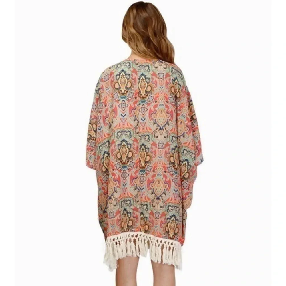 Tobi • Red Arms Wide Open Fringe Kimono - Image 3