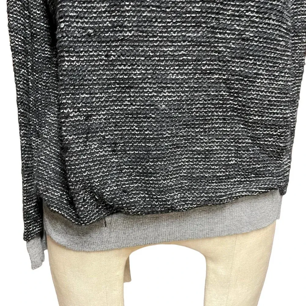 Nation LTD Charcoal Gray Black Marled Knit Pullover‎ Sweater Top Size Medium - Image 4