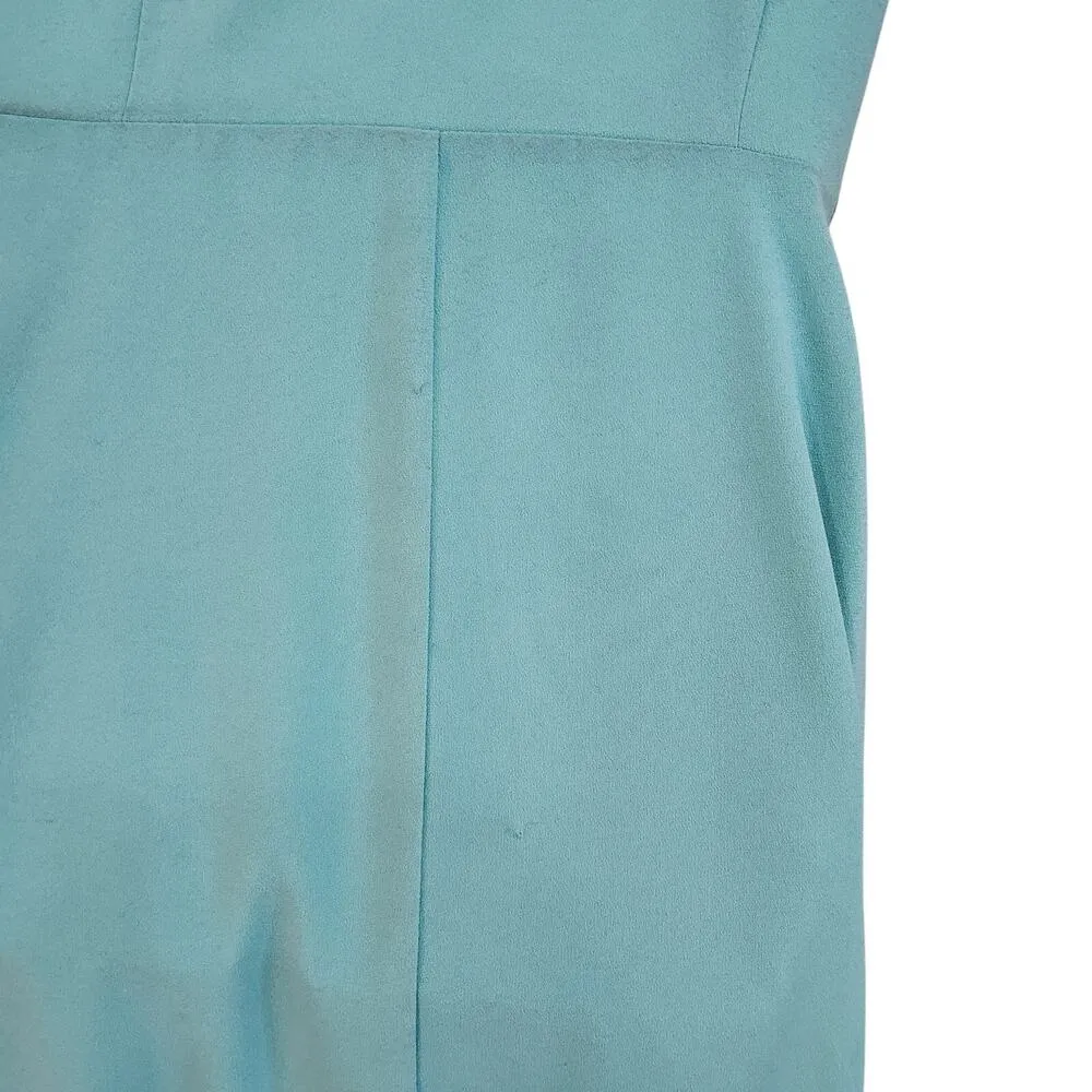 Alexia Admor One Shoulder Midi Fit And Flare Dress Side Zip Turquoise Size 4 - Image 8