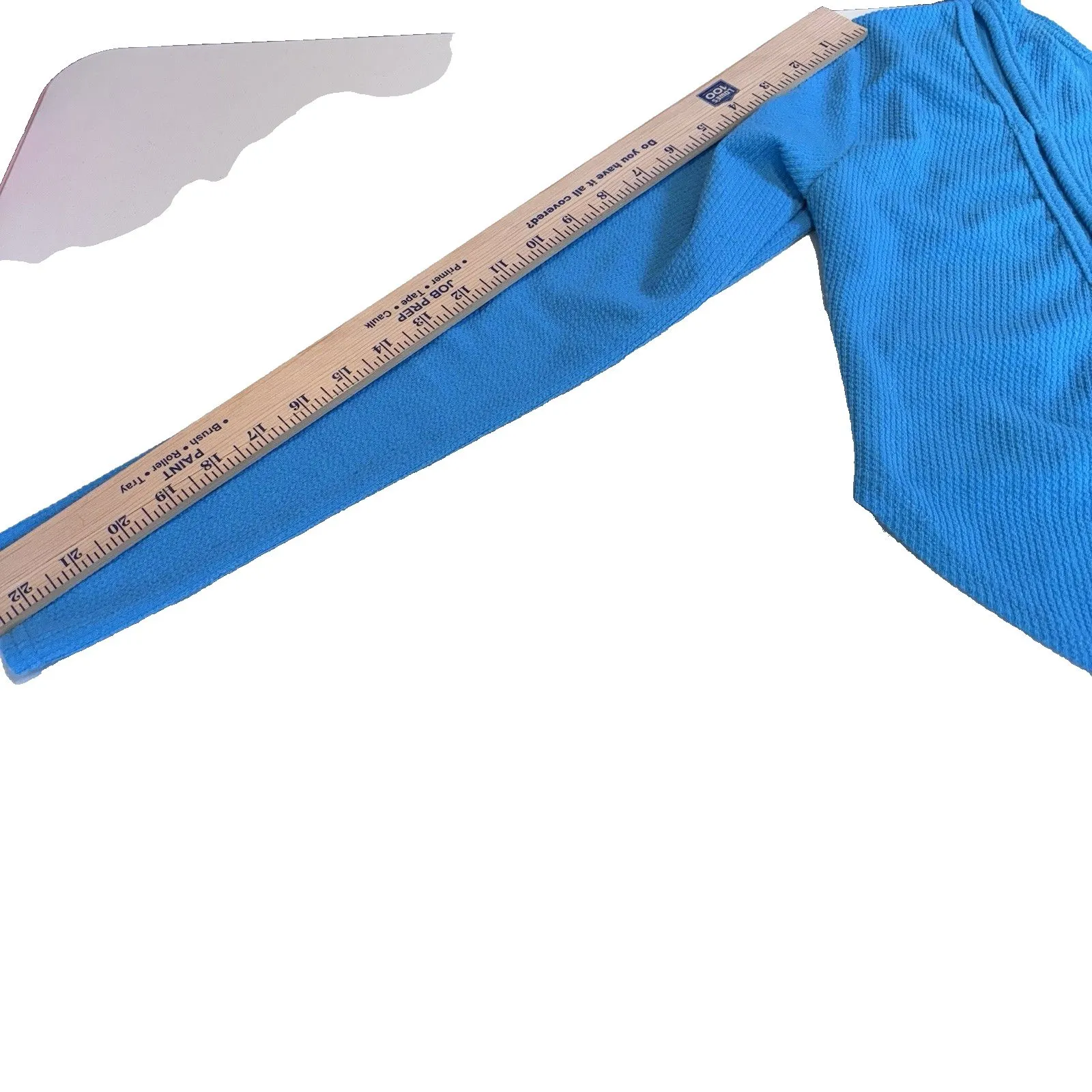 Pretty Little Thing Blue Crinkle Rib One Shoulder Asymmetric Long Sleeve Top S 4 - Image 8