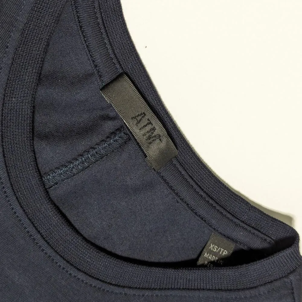 ATM Anthony Thomas Melillo Gathered Stretch Pima Cotton Jersey Mini Dress Blue Size XS - Image 4