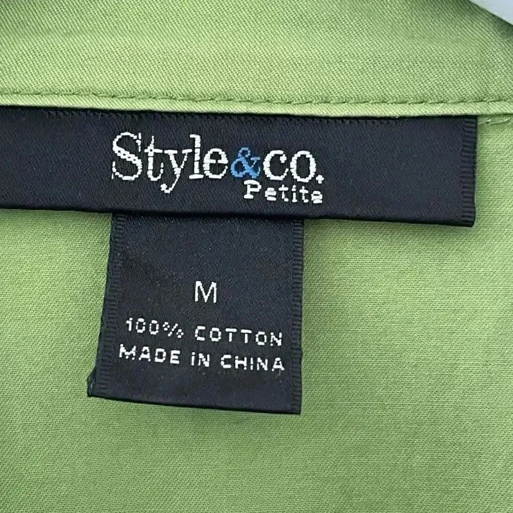 Style & Co Green Peplum Cotton Lightweight Military Style Cropped SZ MP # 1577 - Image 10