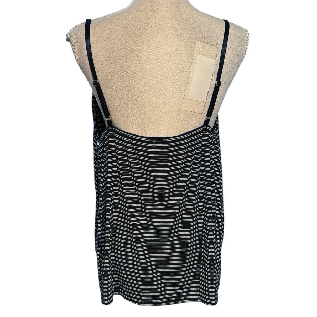 Soma Size XL Cool Nights Pajama Cami Navy Blue White Stripes - Image 2