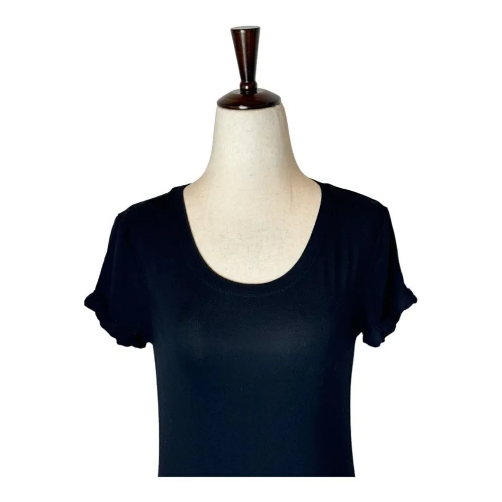 C&C California Dress Womens Extra Small Black Short Sleeve Scoop Neck‎ Tee Maxi - Image 4