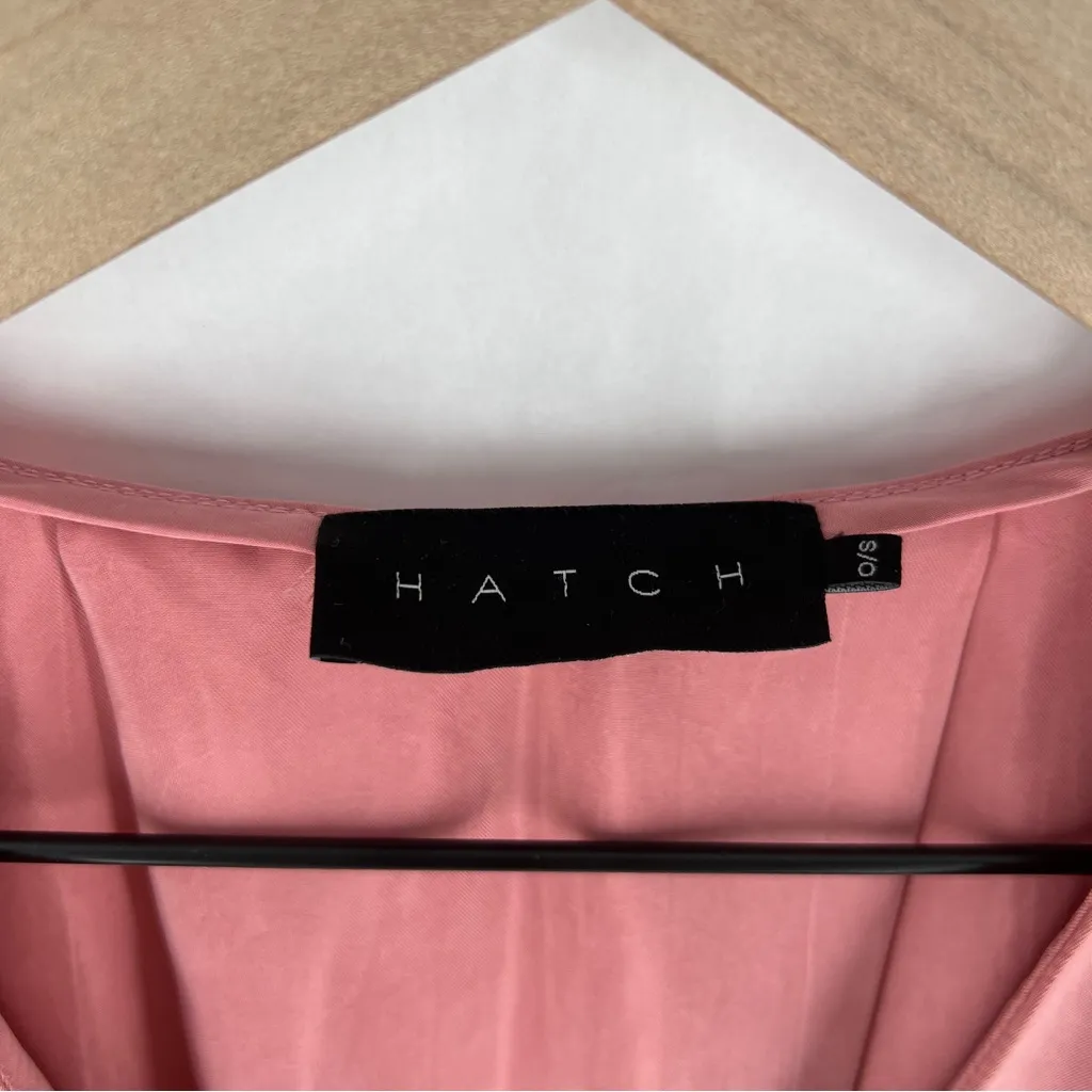 Hatch Maternity Gabrielle Blush Pink Pleated Tie Sleeve Dolman V - Image 3