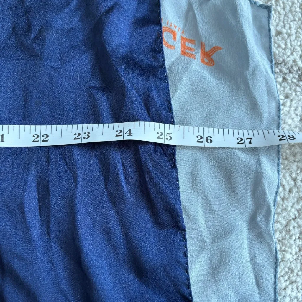 Vintage Jaeger 100% Silk Scarf Abstract Watercolor Print Luxury Designer Wrap - Image 6