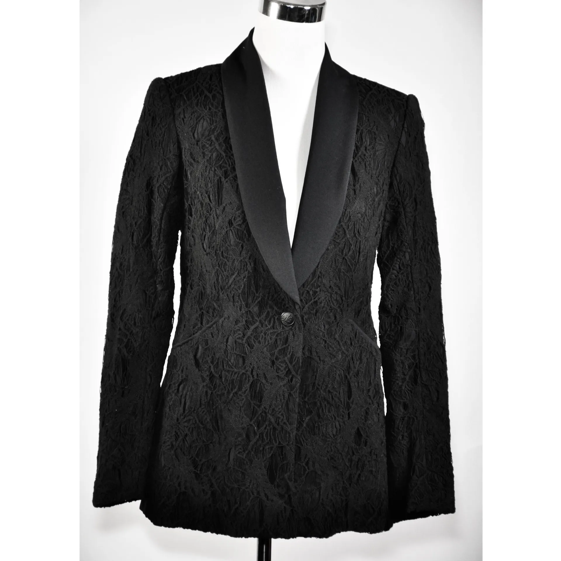 Lace Overlay Blazer - Image 3