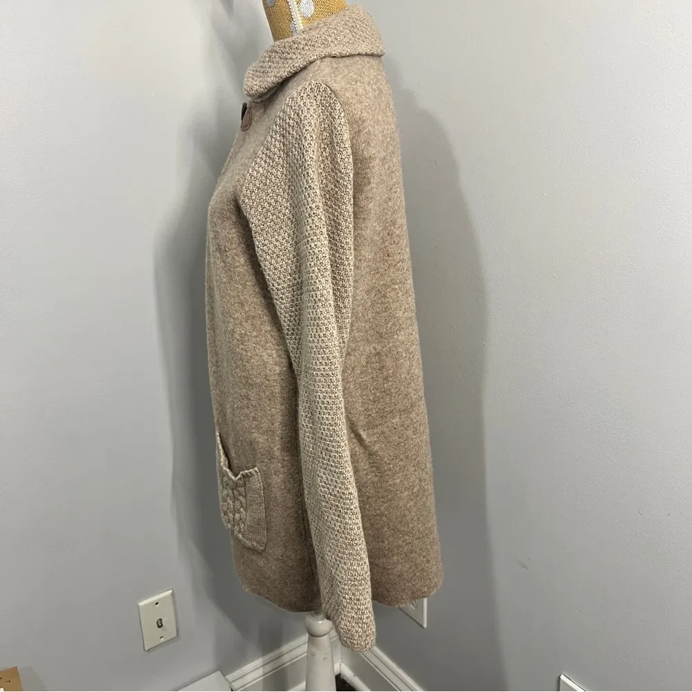 A.IDA beige long sleeves Cardigan Tan Size XL - Image 3