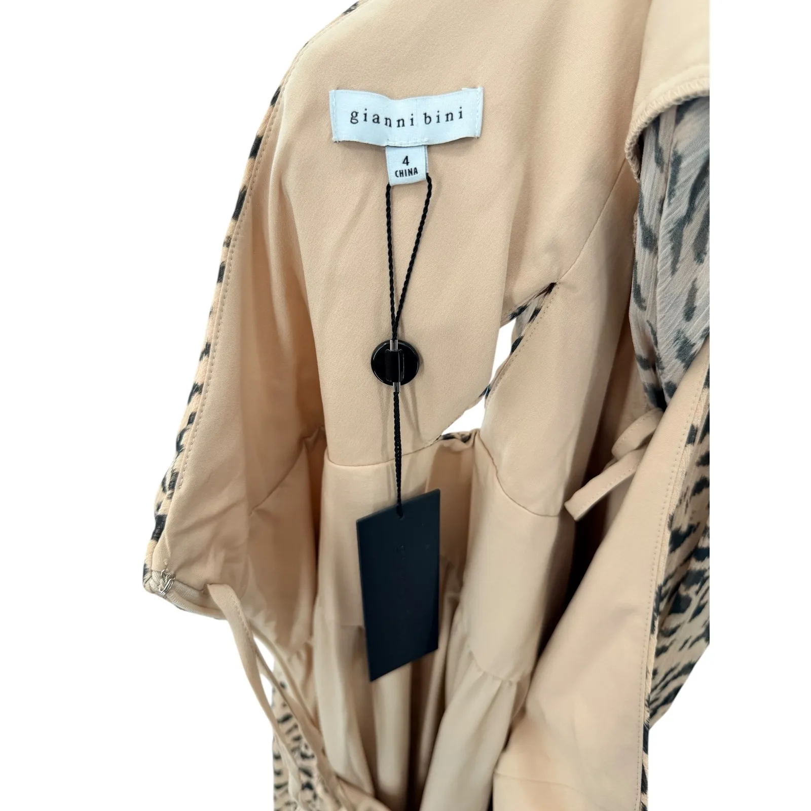 Gianni Bini Dalia One Shoulder Animal Print Chiffon Maxi Dress Asymmetrical 4 - Image 9