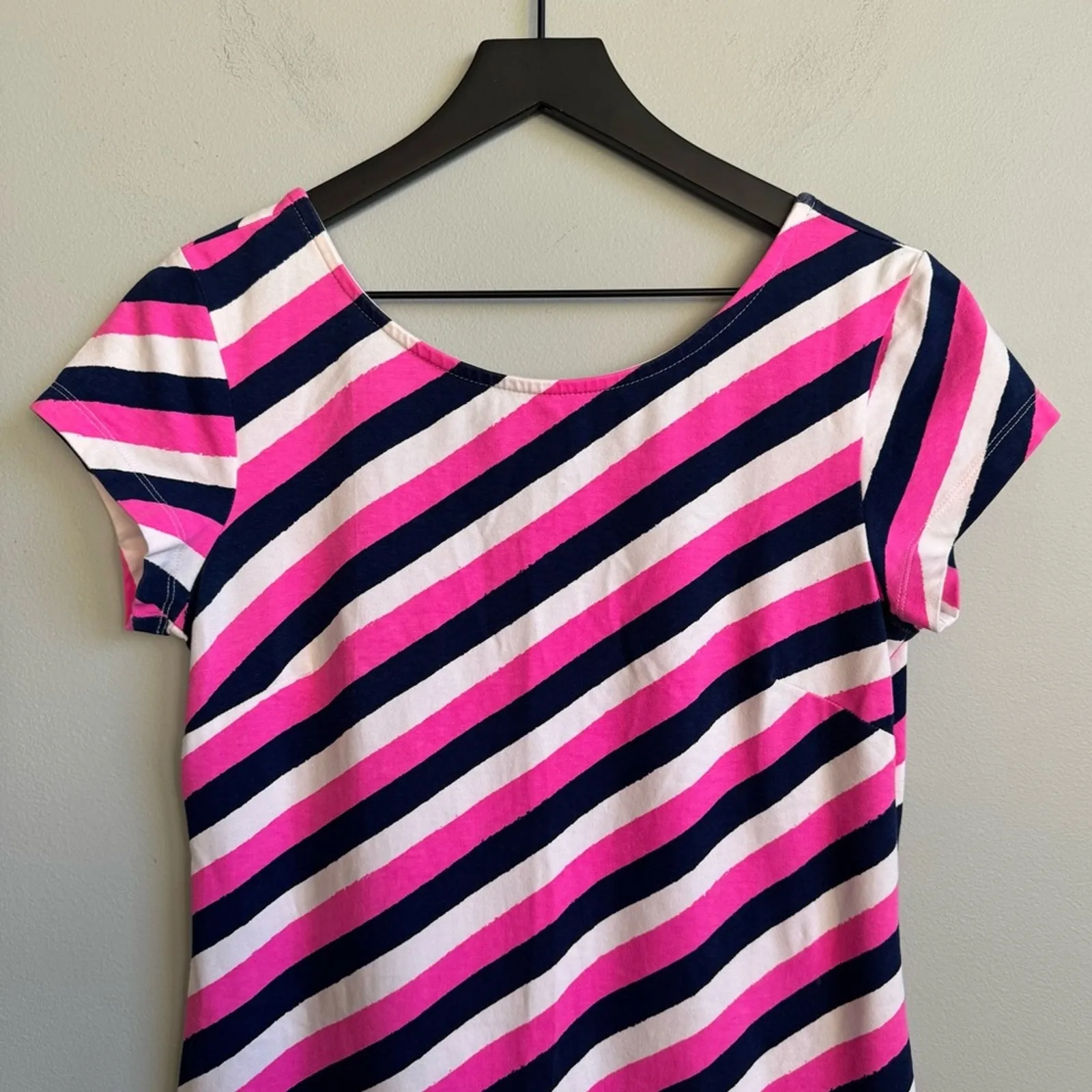 Mahi Gold Addie Dress in Multi Stripe Medium Pink - Image 4