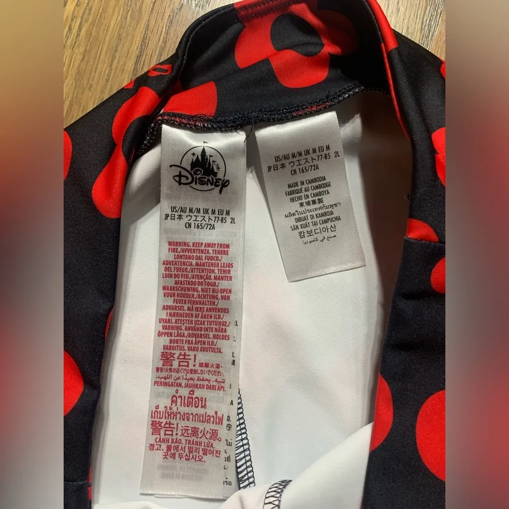 Disney Minnie Mouse leggings medium black red - Image 4