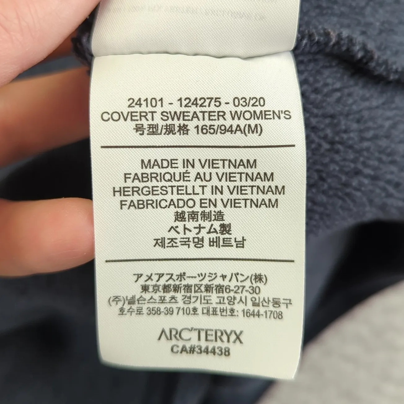 Arcteryx Womens Medium Covert Sweater Fleece Pullover Sweatshirt Blue Pocket Gray - Image 5