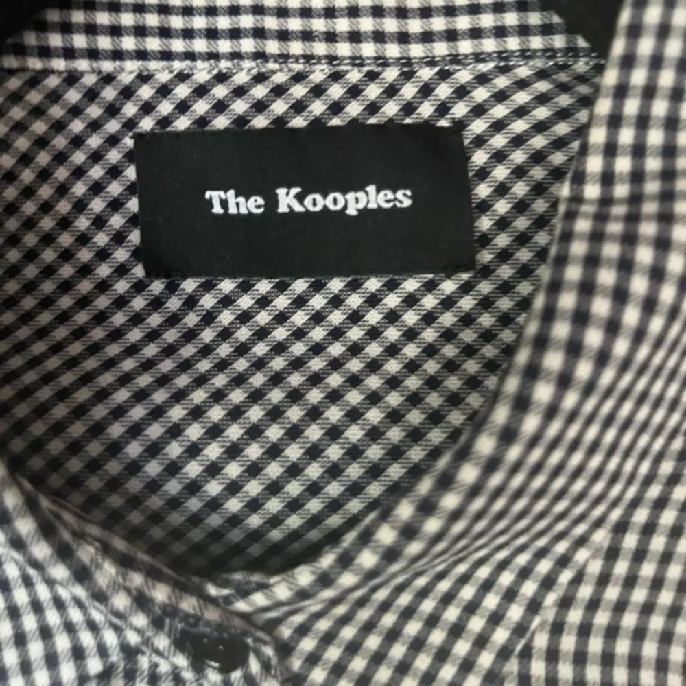 The Kooples Black White Checked Gingham Print Long Sleeve Button Down Shirt L - Image 4