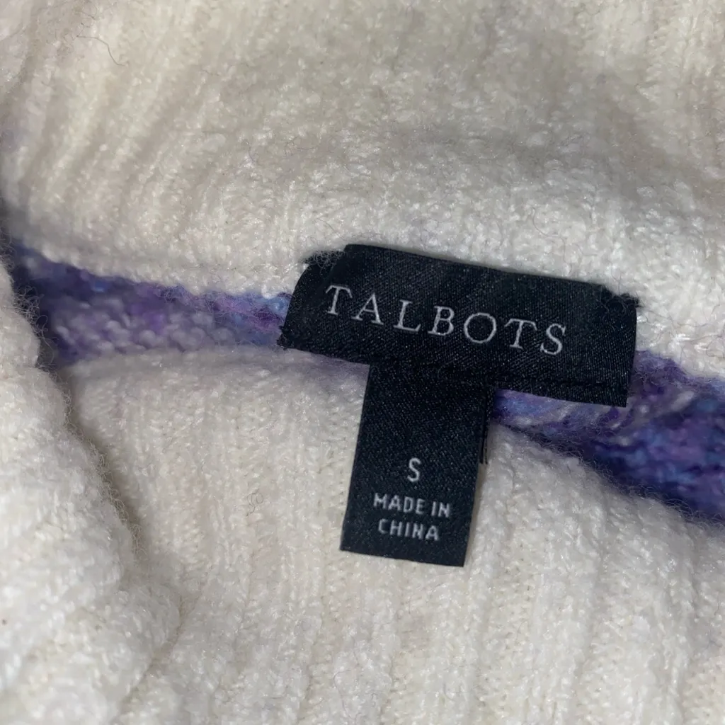 Talbots Fair Isle Wool Blend Mock Neck Sweater Small - Image 15