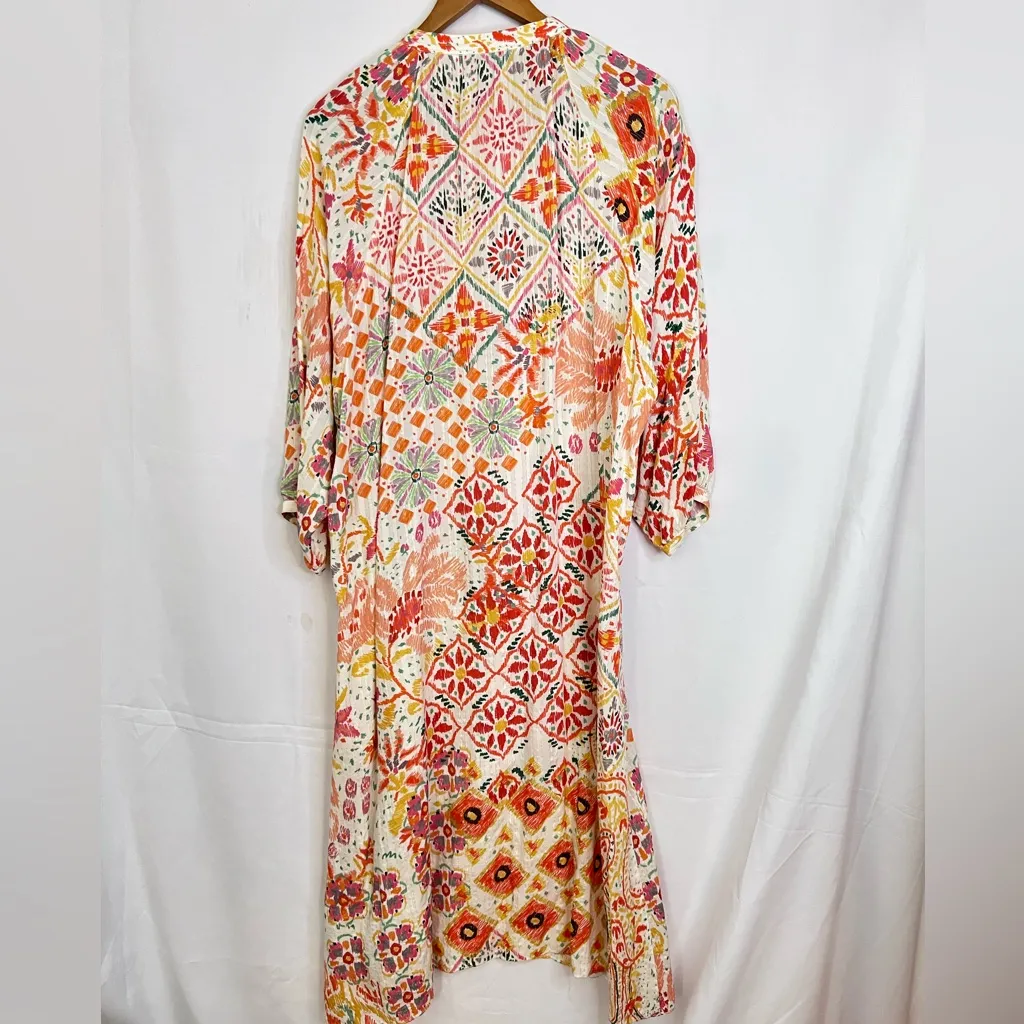 Zara Boho Festival Western Patchwork Flowy Tunic Maxi Dress XXL Whimsical Chic - Image 2