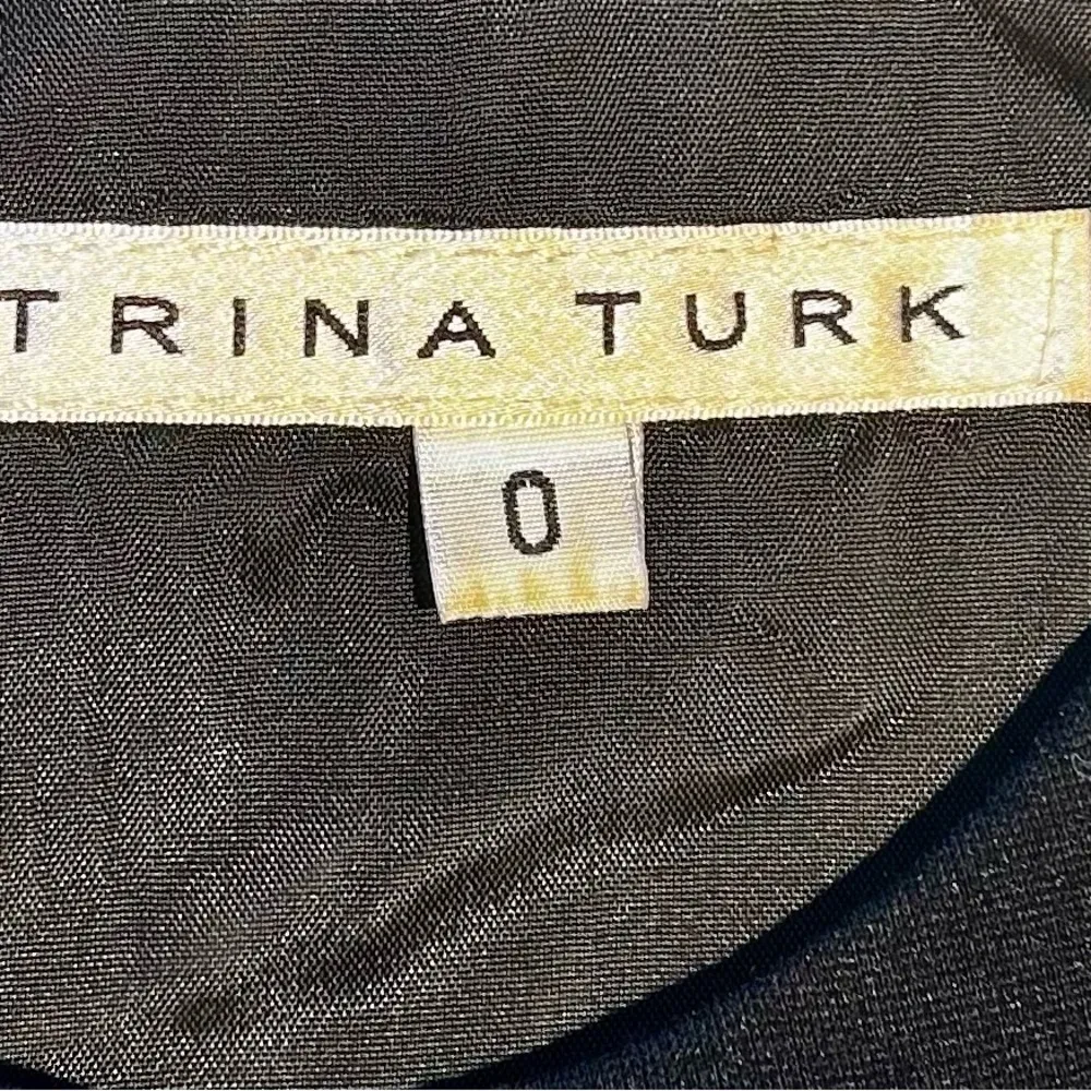 TRINA TURK  Mod Navy & Cream Geometric Diamond Print Career Shift  Dress Sz 0 - Image 7