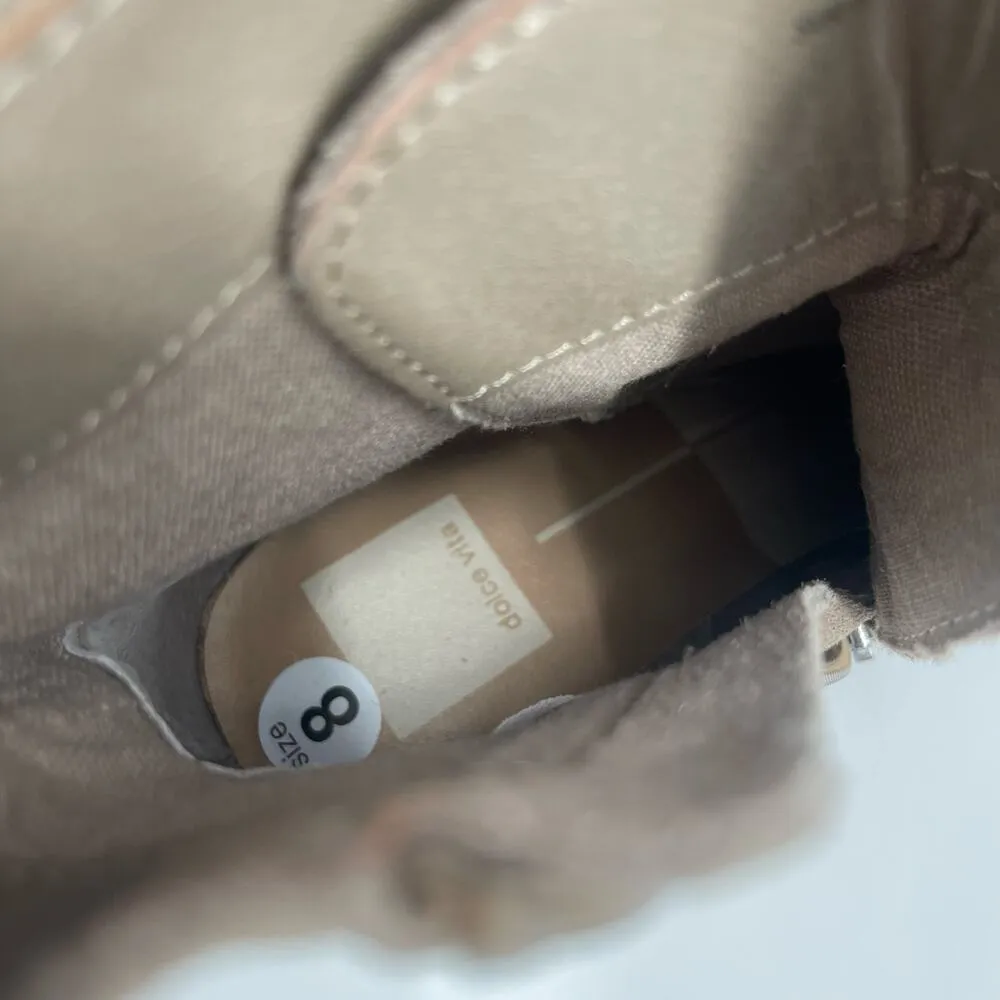 DOLCE VITA Nigel Boots Size 8 Lace Up Heels NEW Suede Leather Bootie Taupe NWOT Tan - Image 9