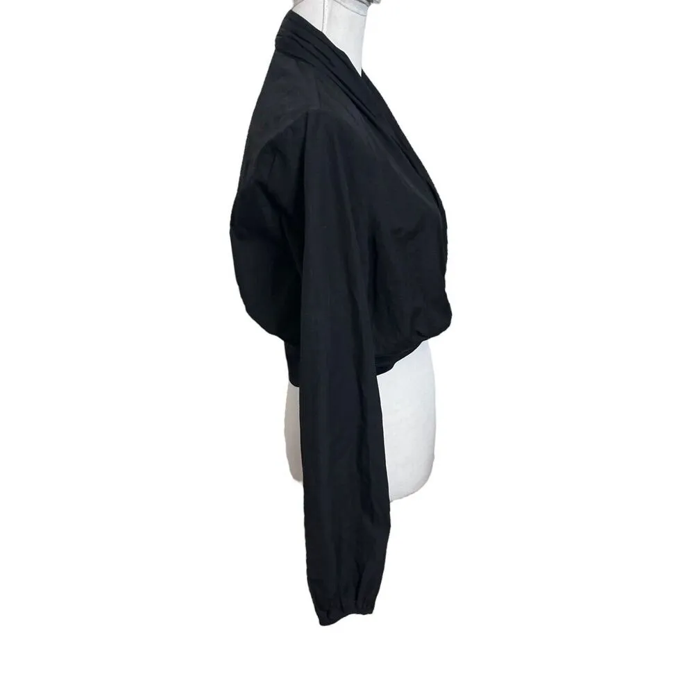 C/MEO Collective Coco Shirt In Black Cropped Top Puffed Sleeves Womens Size M - Image 4