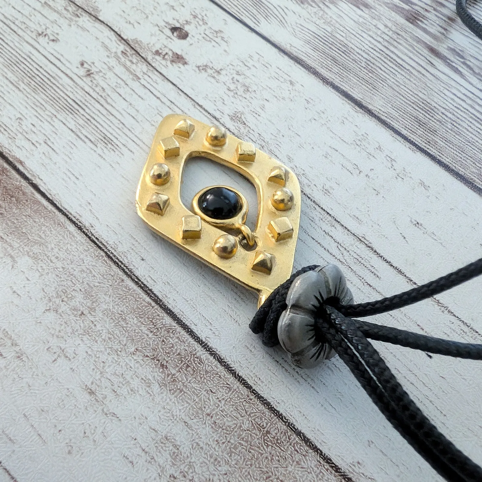 The Limited Necklace Gold Tone & Black Statement - Clasp Repair Needed - Image 4