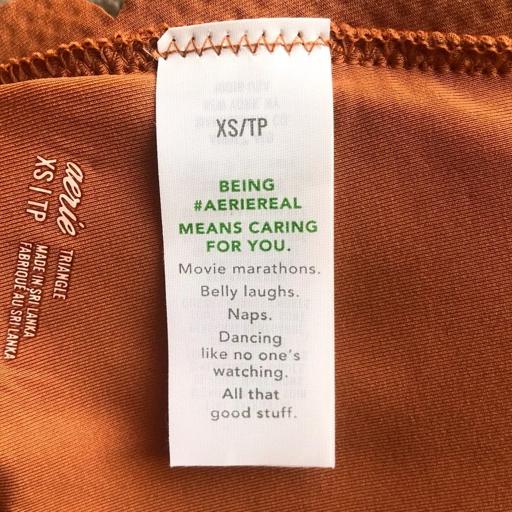 Aerie Waffle Scalloped Tie Longline Triangle Bikini Top Canyon Creek Extra Small - Image 8