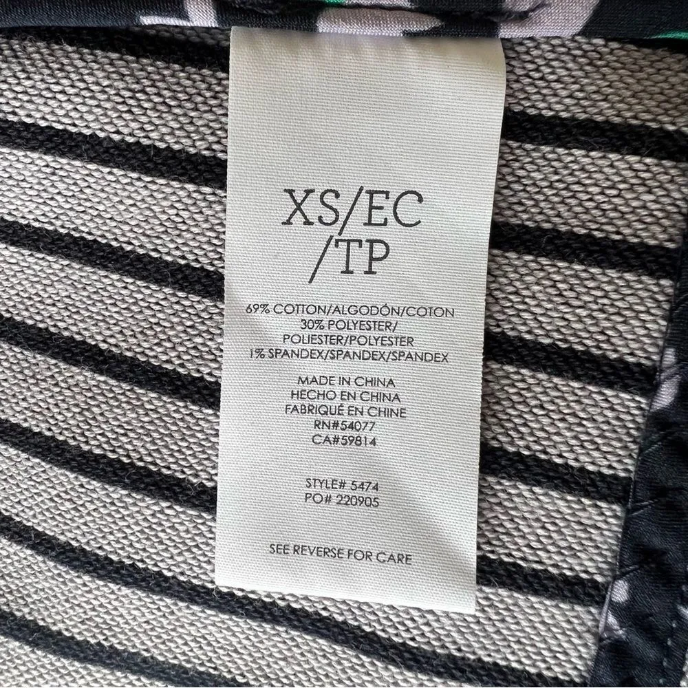 CABI Navy Blue Dappled Stripe Car Coat Jacket Size XS - Image 13