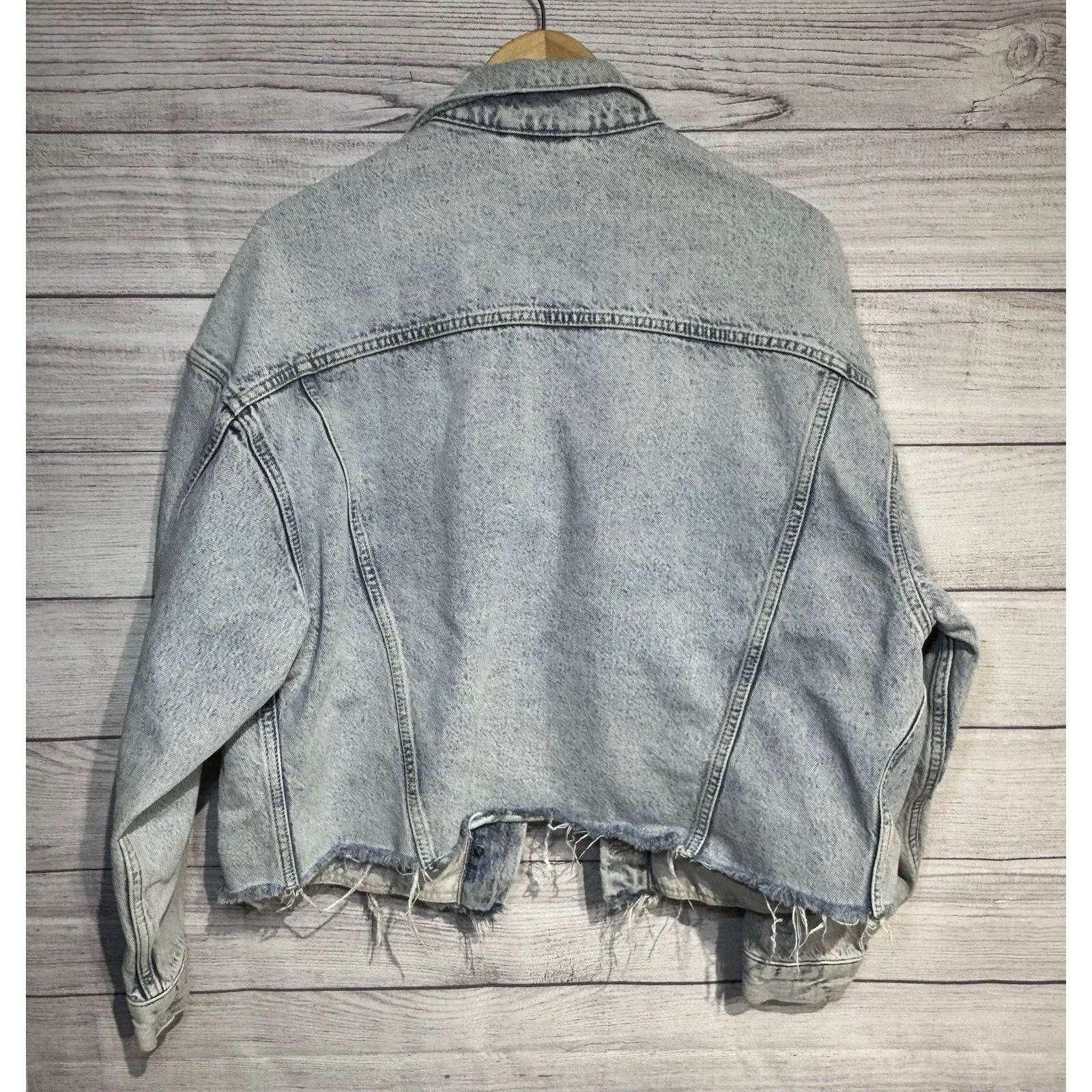 ALLSAINTS Women Jinx Oversized Long Sleeve Cotton Crop Denim Jacket Size XS/S Blue - Image 2