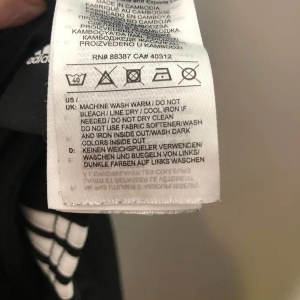 Adidas  black white striped athletic pants - Image 7