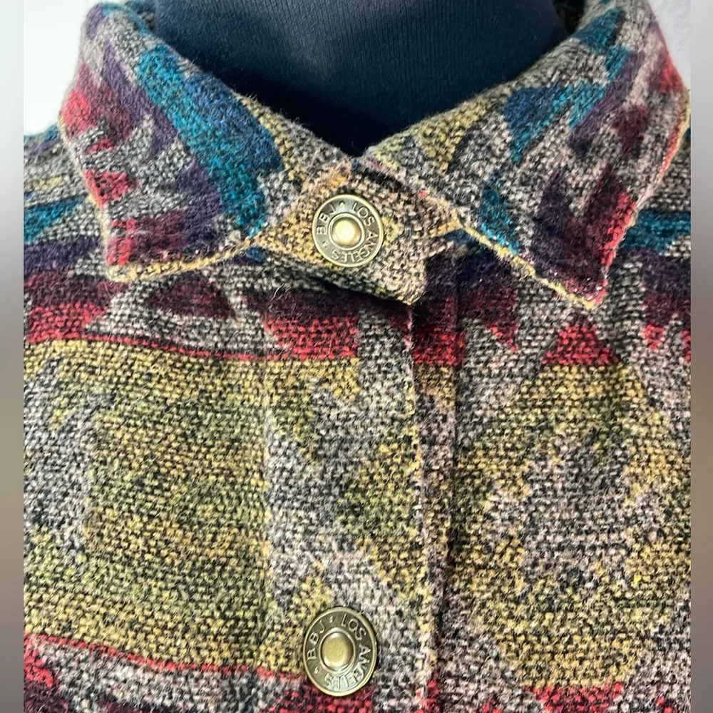 Aztec jacquard pattern cropped Pendleton style Santa Fe BBJ southwestern design - Image 4