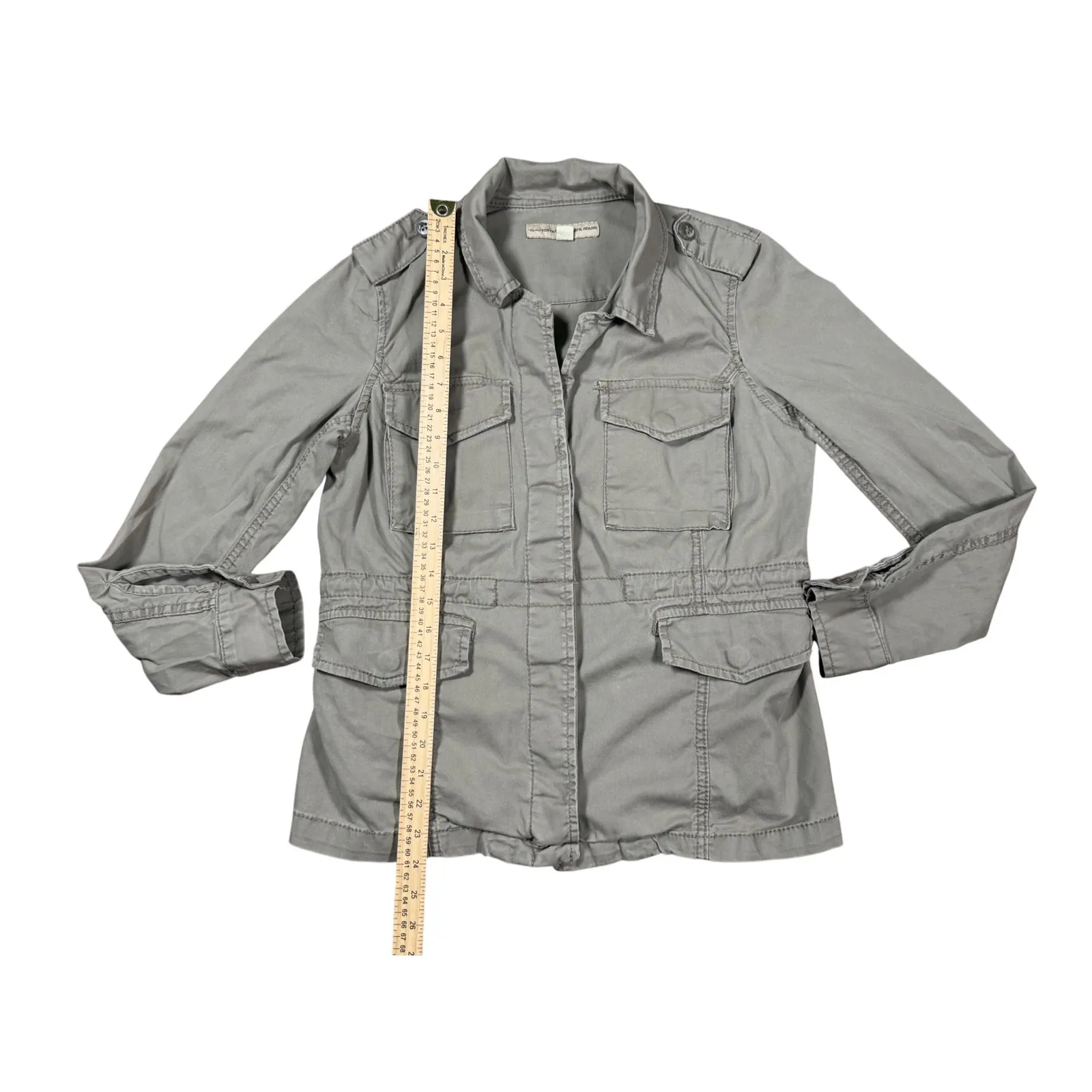 Nine West‎ Vintage America Jeans Jacket Womens S Gray Military Utility Coat - Image 3