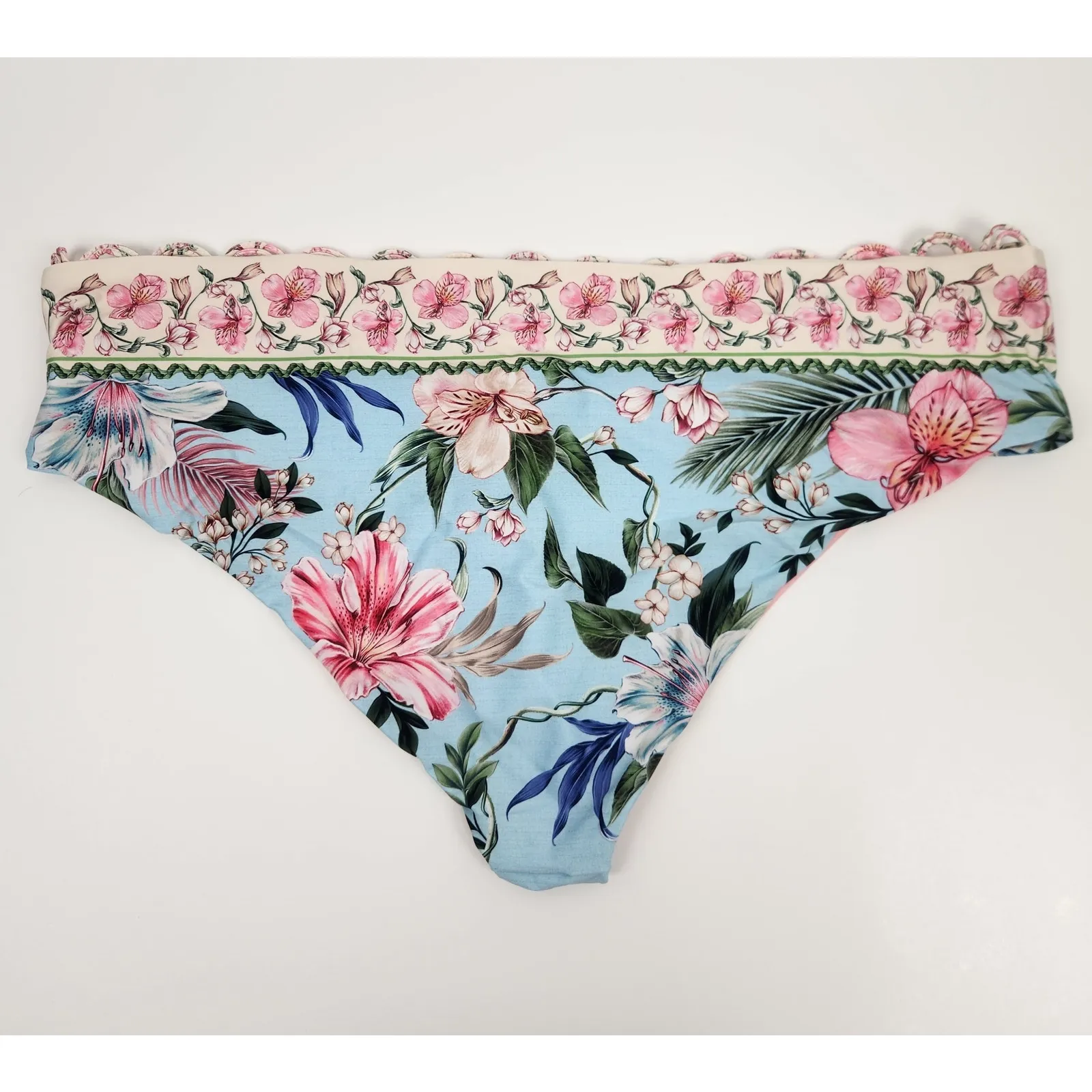 Agua Bendita Zoe Bikini Bottom In Sally Floral Blue Size 3XL NWT - Image 4