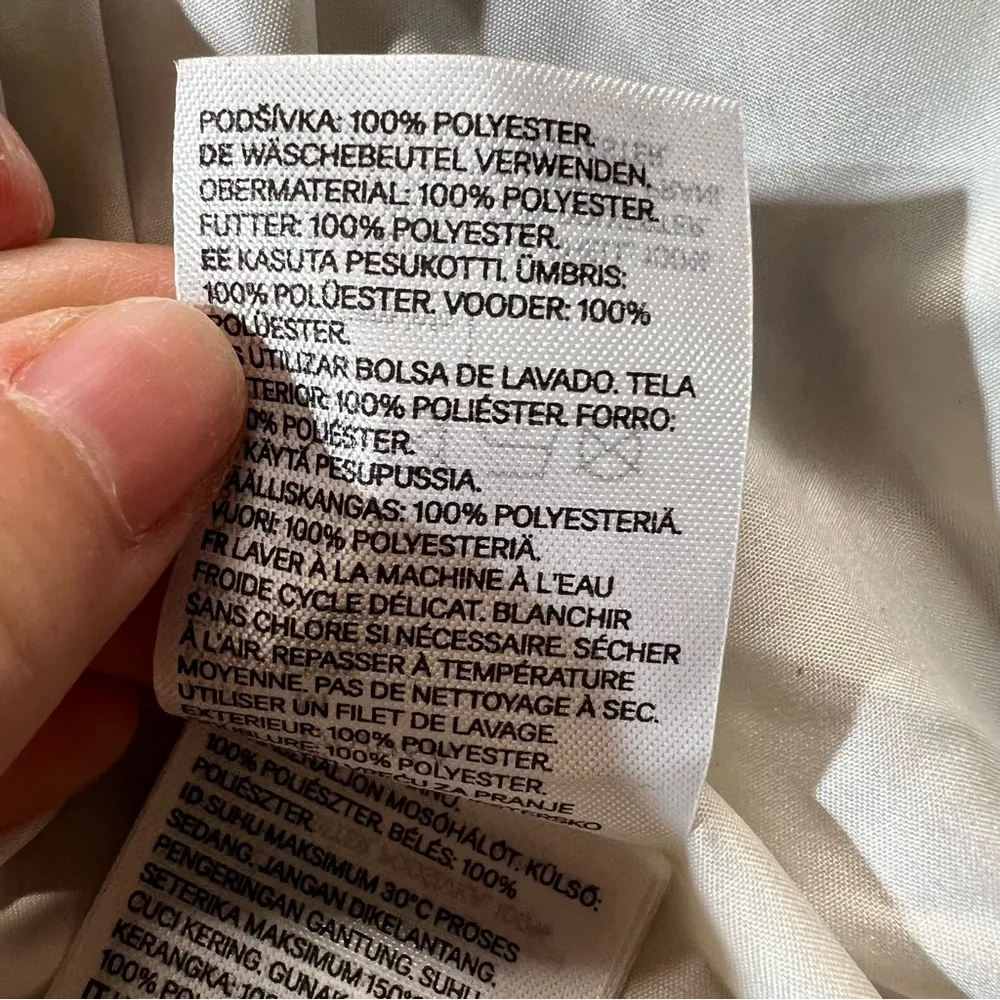 H&M Grey White Tweed Cargo Jacket Collared Size Medium EUC - Image 5