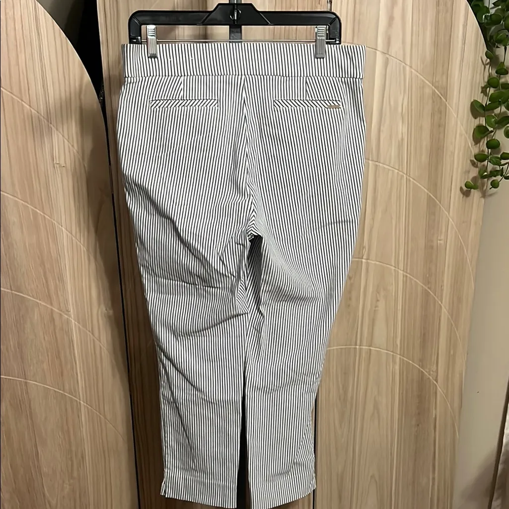 Anne Klein Black and White Striped Capris - Image 4