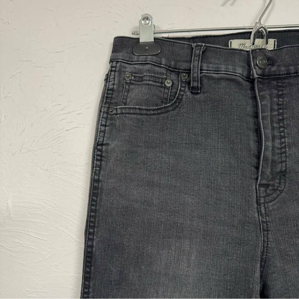 Madewell Black 10in High Rise Skinny Jeans Womens 29 Raw Hem Casual Stretch - Image 7