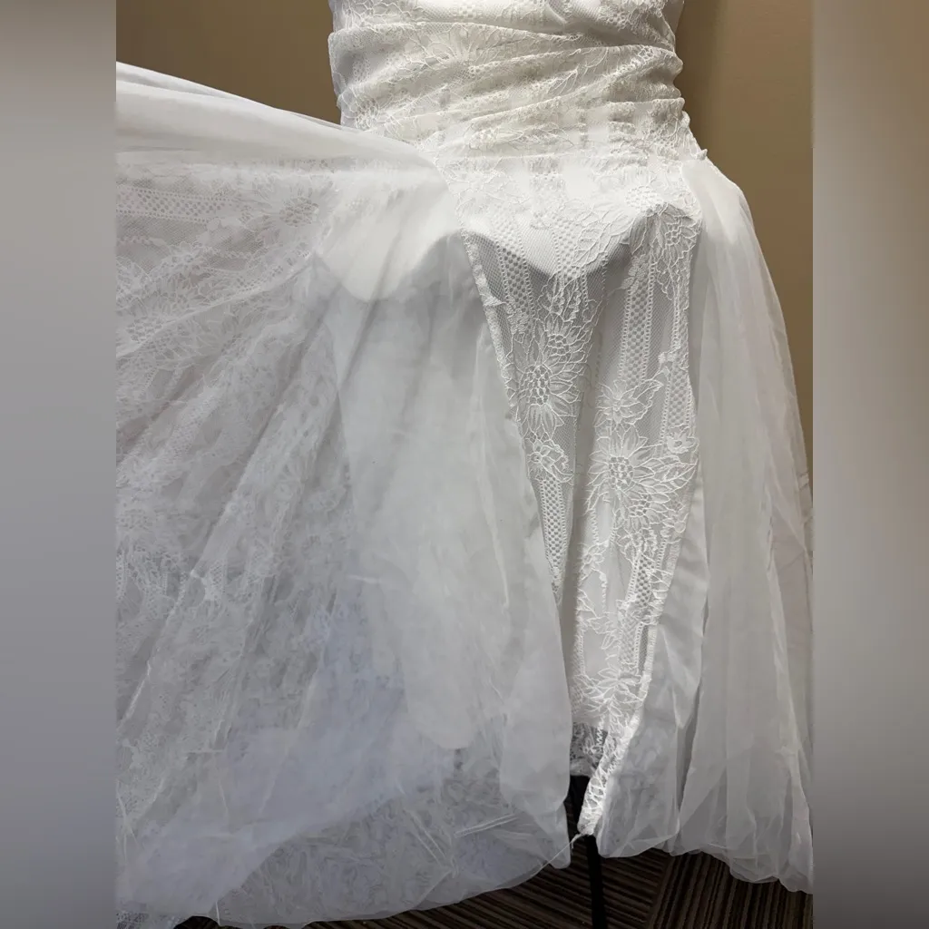 SHEIN White Lace Bridal Gown - Image 8