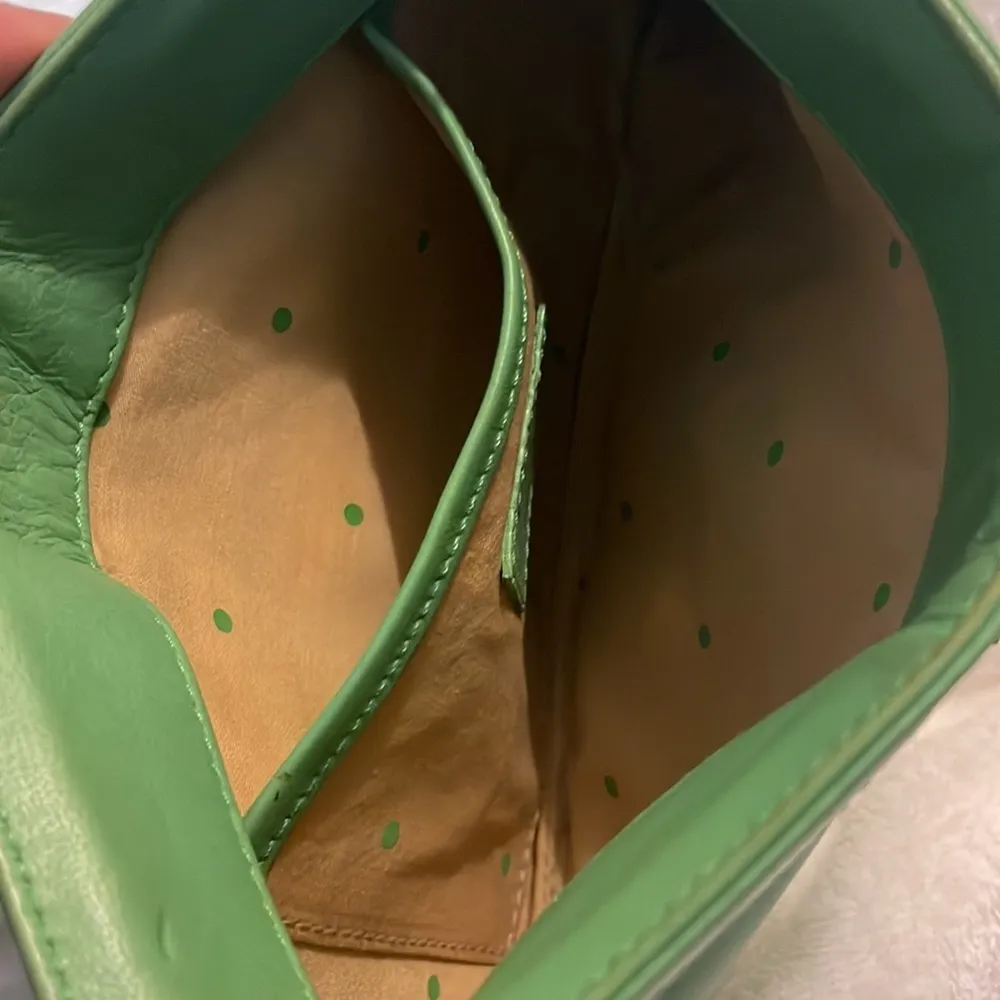 Kate Spade Mini Shoulder Bag Green Leather with Gold Chain - Image 2